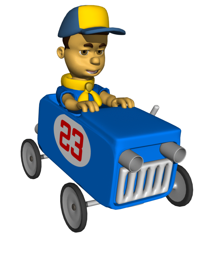 Cub Scout on a pushmobile